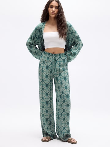 Pull&Bear Wide leg Broek in Groen