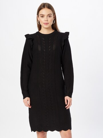 OBJECT Gebreide jurk 'Portia' in Zwart: voorkant