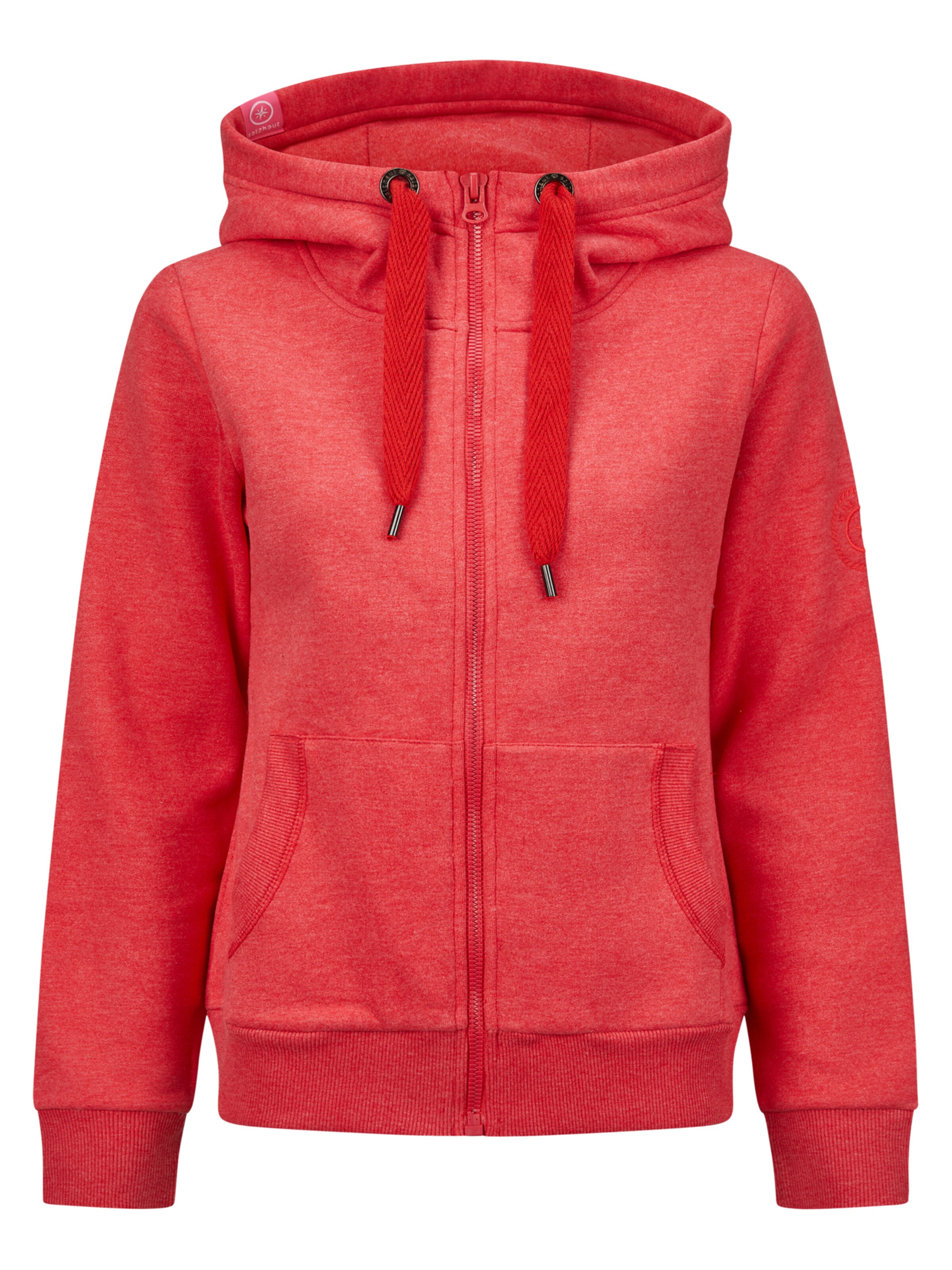 salzhaut Sweatvest in Rood: voorkant