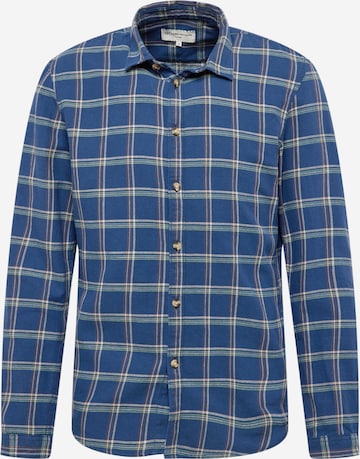 mėlyna TOM TAILOR DENIM Priglundantis modelis Marškiniai: priekis