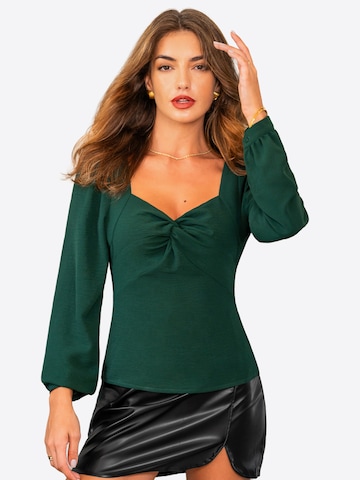 Cupshe Blouse 'Long Sleeve' in Green: front