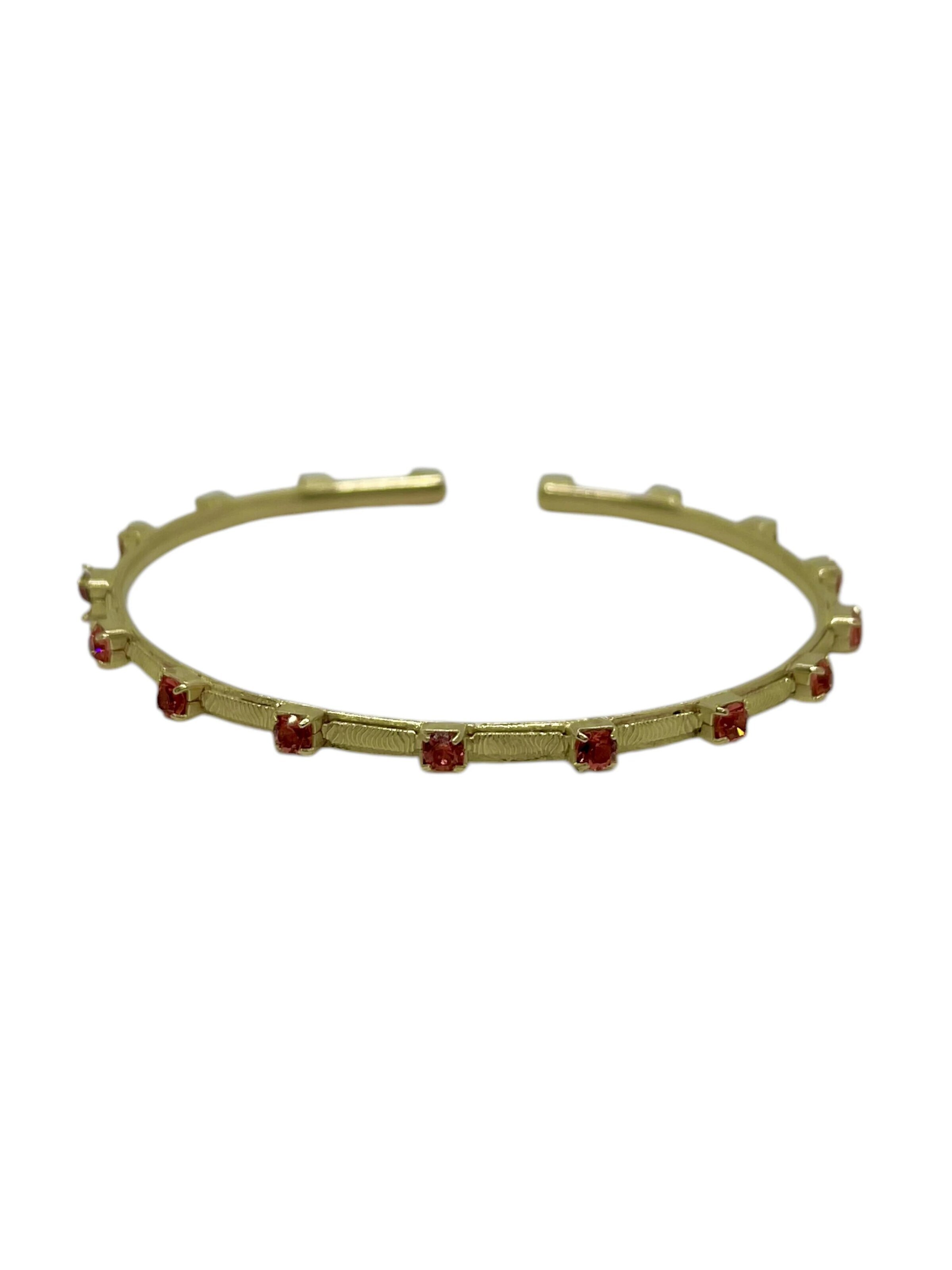 Gloria Mago Bracelet 'Gold Point bracelet and Sw crystals in paparadcha' in Gold