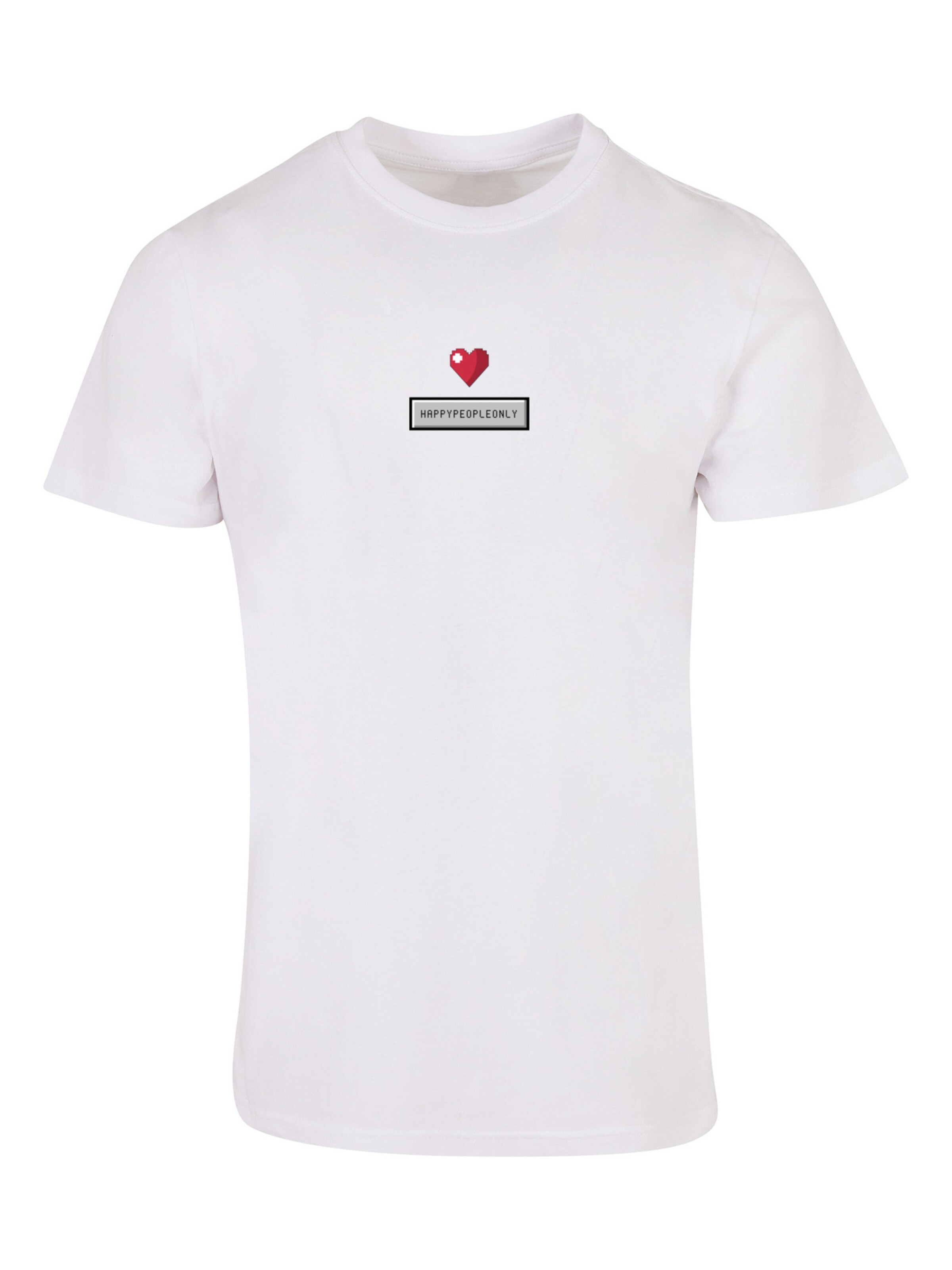 F4NT4STIC Shirt 'HAPPYPEOPLEONLY ' in Wit: voorkant