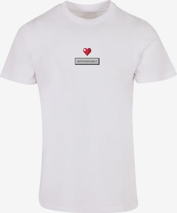 F4NT4STIC Shirt 'HAPPYPEOPLEONLY ' in Wit: voorkant