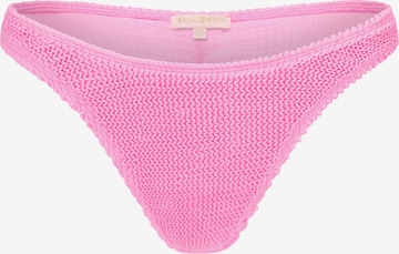 Pantaloncini per bikini 'Scrunch Fixed Brazilian' di Moda Minx in rosa: frontale