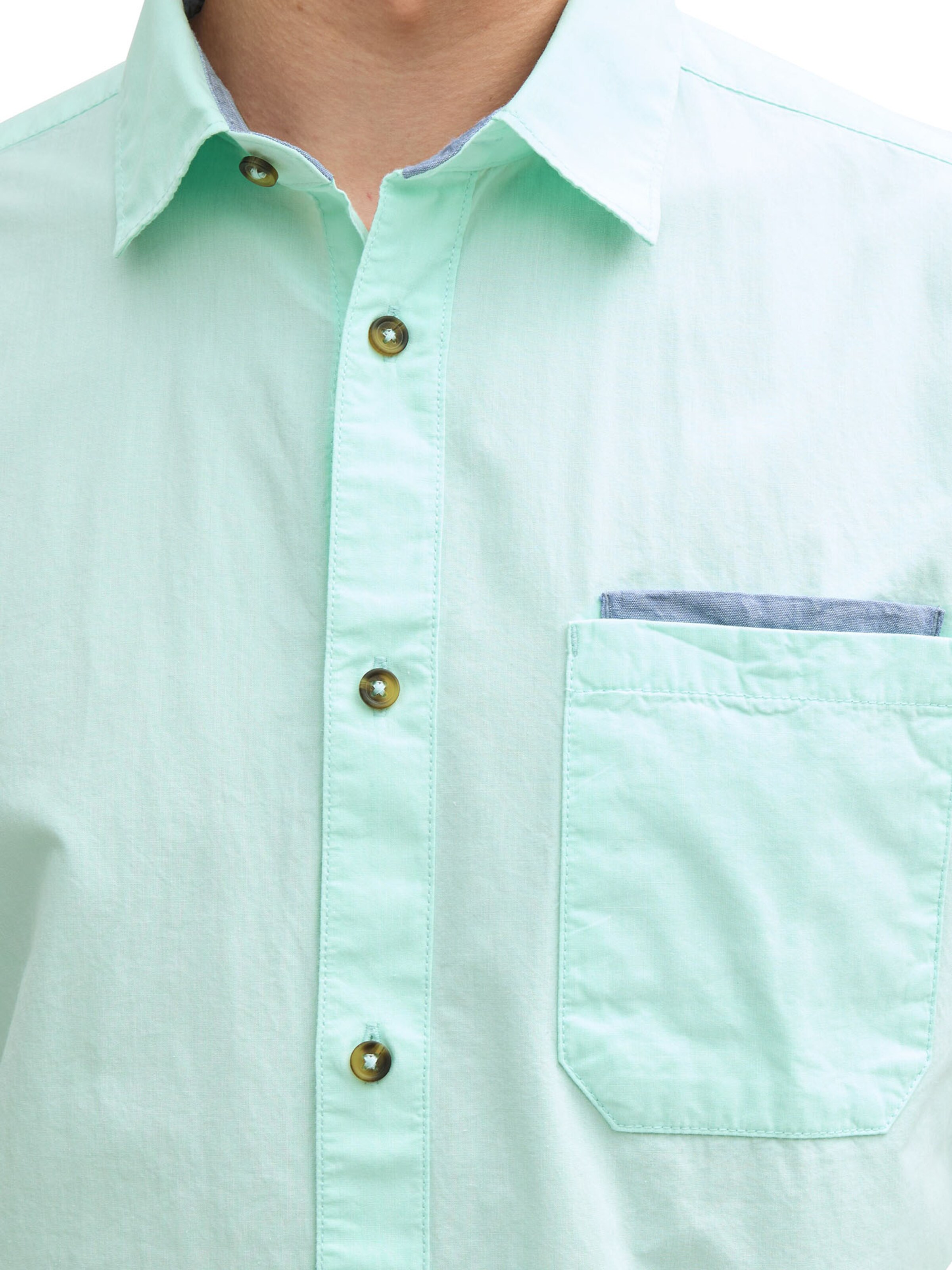 TOM TAILOR Regular fit Риза в зелено