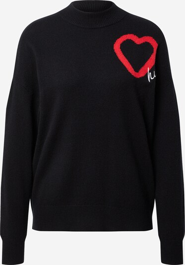 HUGO Pullover 'Saffira' in melone / schwarz / weiß, Produktansicht