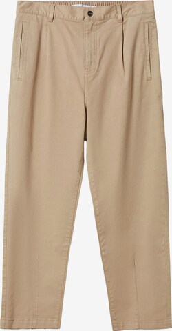 Loosefit Pantalon chino Bershka en beige : devant