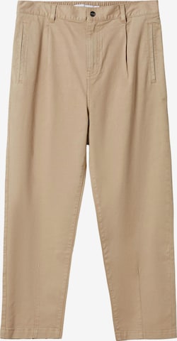 Loosefit Pantalon chino Bershka en beige : devant