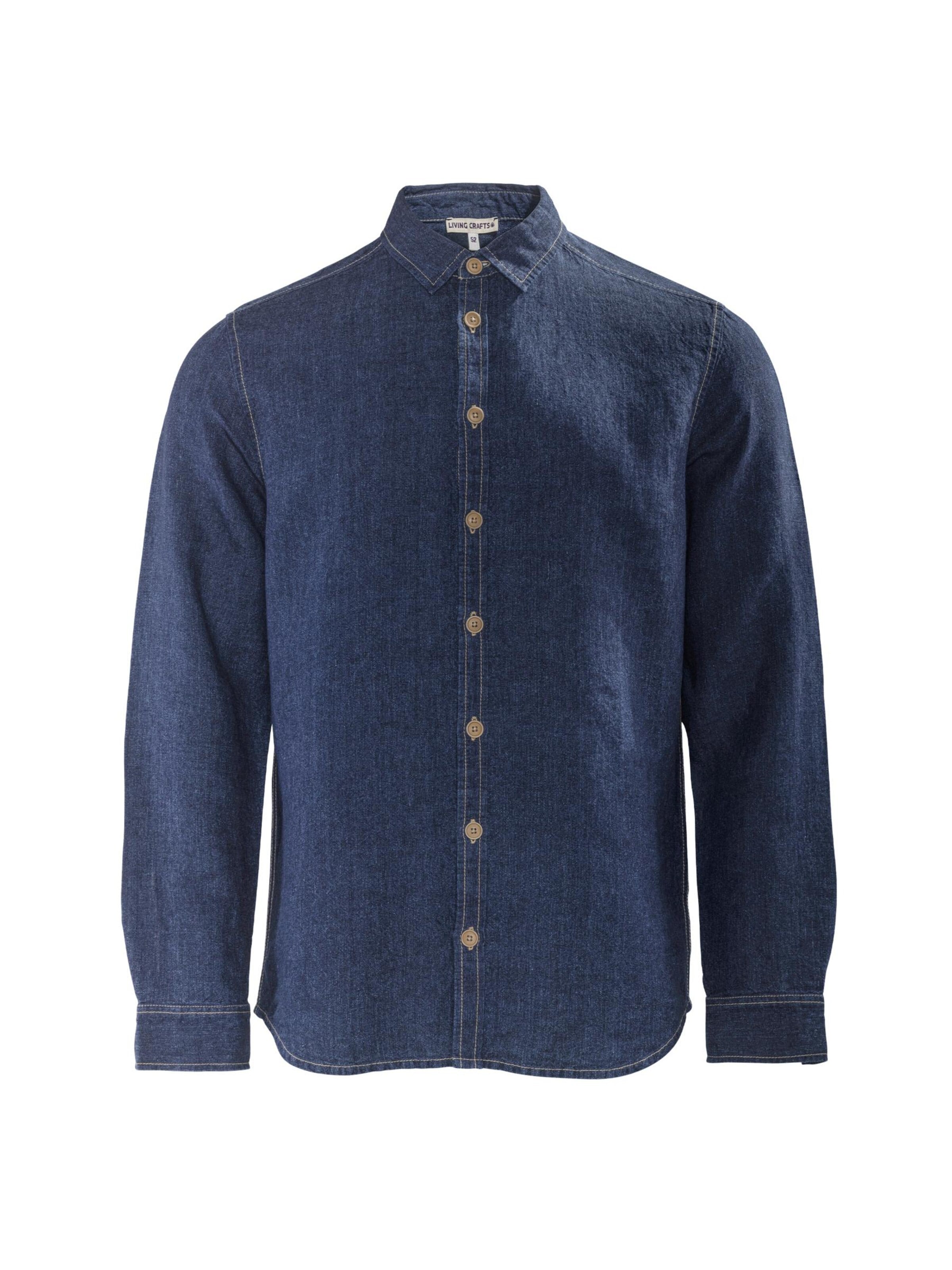 Living Crafts Comfort Fit Hemd 'AMANDUS'‌‌‌‌‌‌ in Blau: Vorderseite