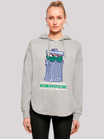 Sweat-shirt 'Sesame Street Anti Social Grouch Club' F4NT4STIC en gris : devant