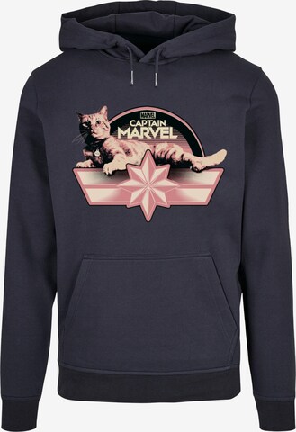 ABSOLUTE CULT Sweatshirt 'Captain Marvel - Chillin Goose' in Blauw: voorkant