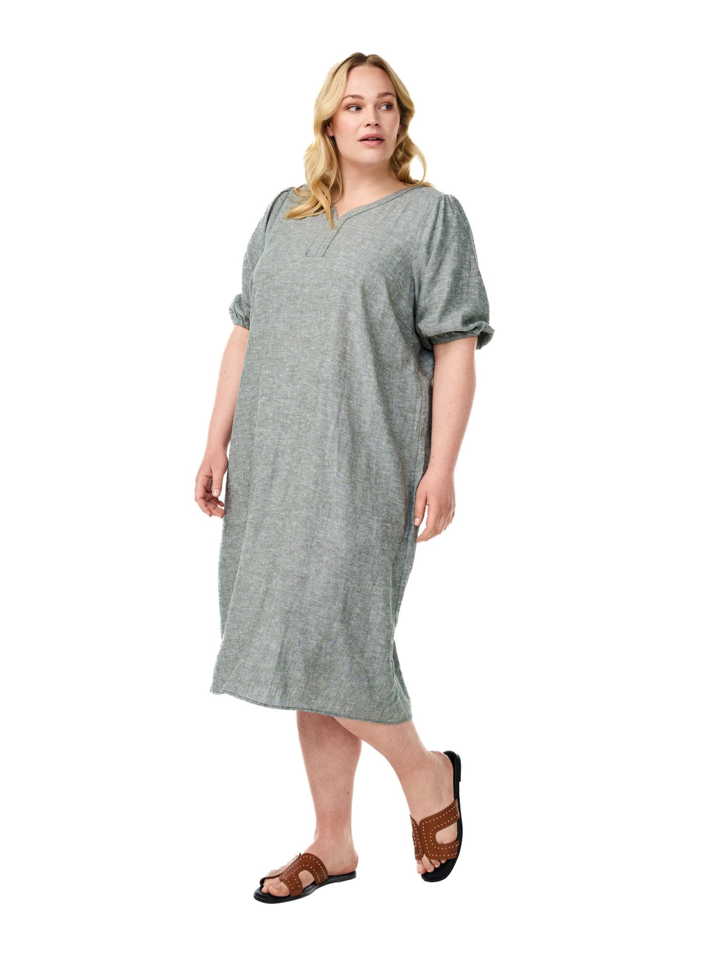 Zizzi Šaty 'Vlina' – zelená: přední strana