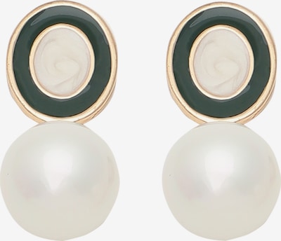 SOHI Boucles d'oreilles 'Joanna' en or / vert / blanc perle, Vue avec produit