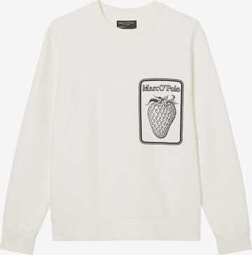 Sweat-shirt Marc O'Polo en blanc : devant