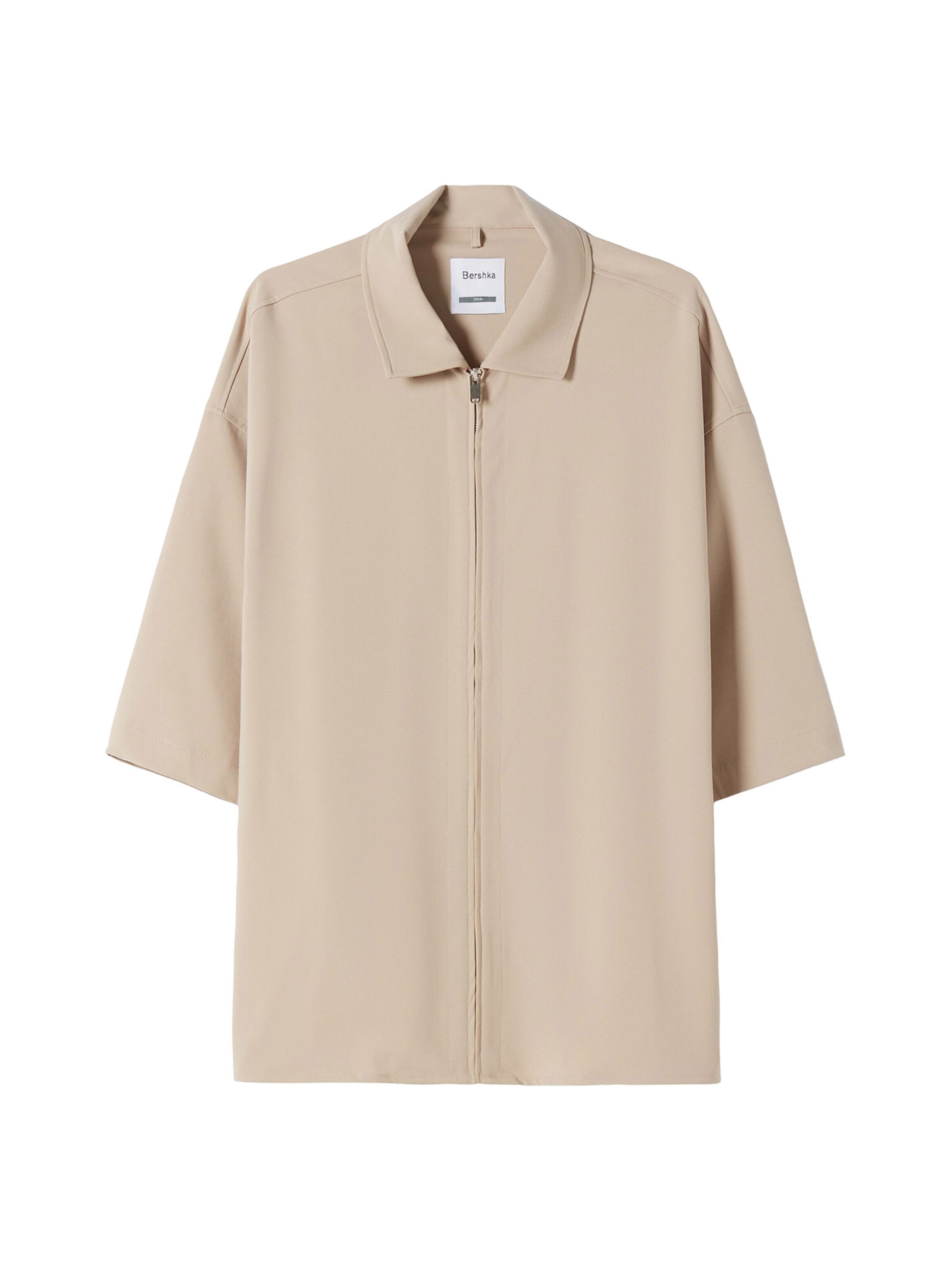 Comfort fit Camicia di Bershka in beige: frontale