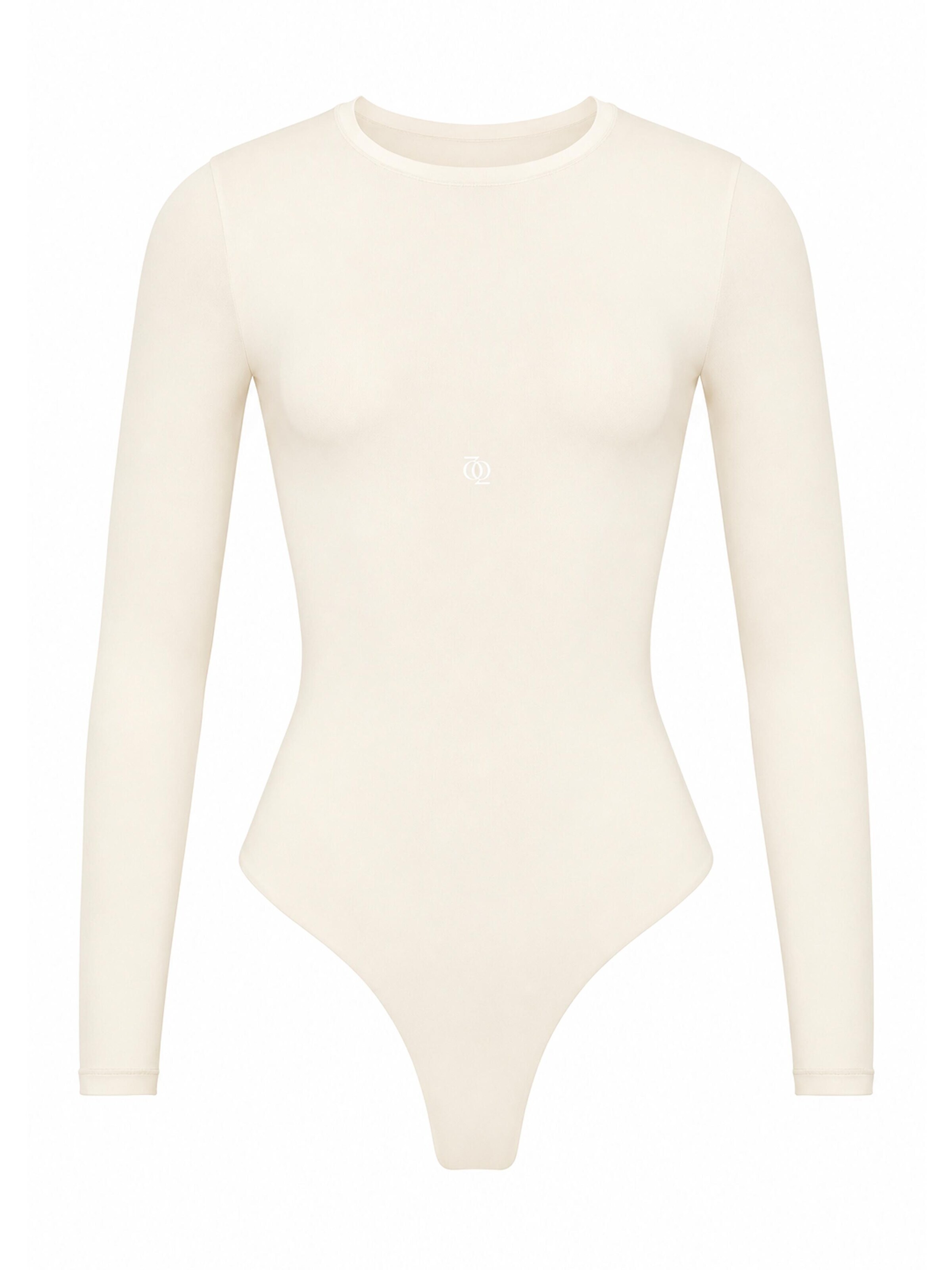 Body 'Second Skin Long Sleeve Crew-Neck Bodysuit' di GOD SAVE QUEENS in beige: frontale