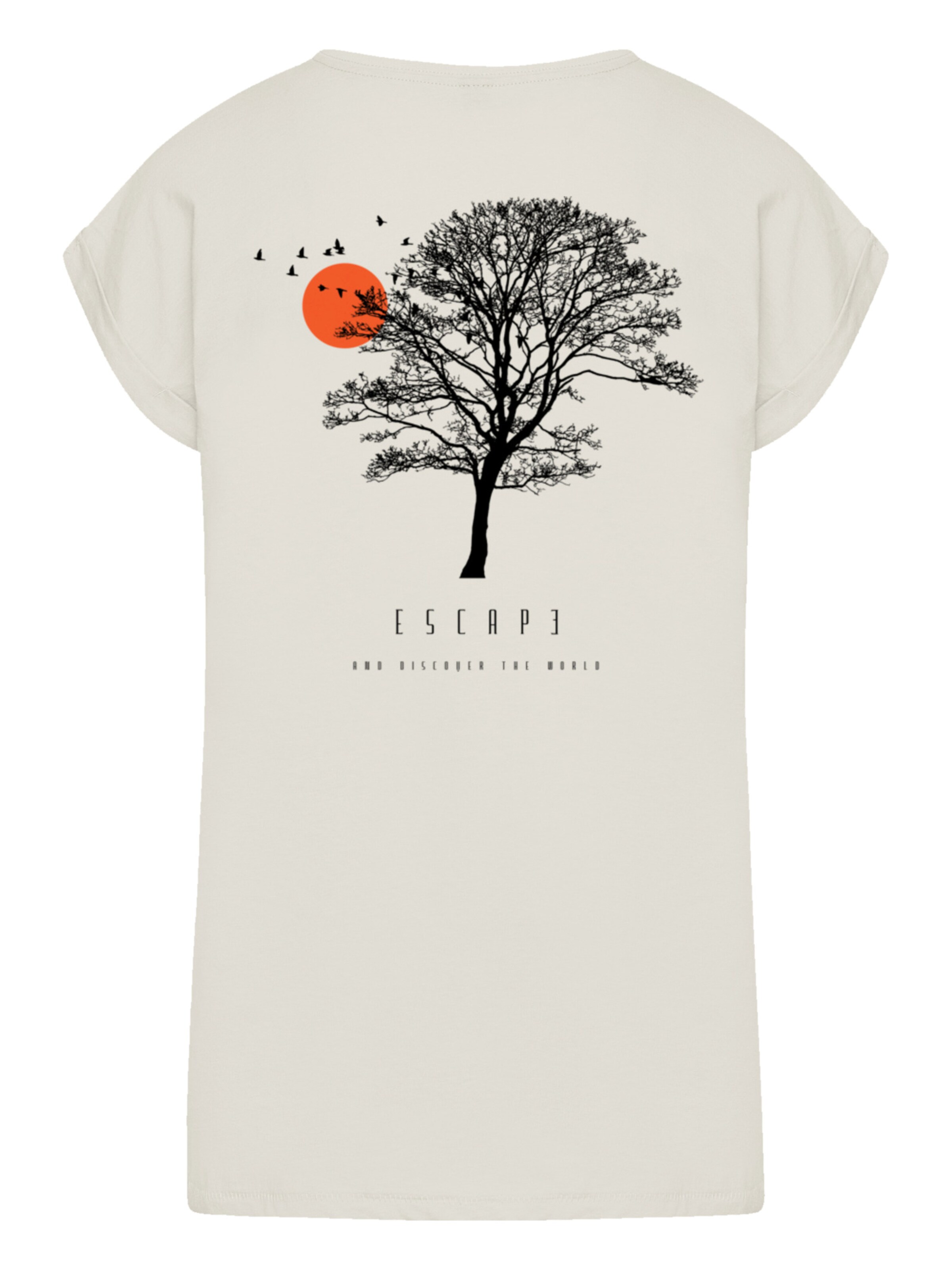 F4NT4STIC Shirt 'Escape Discover the World Tree Birds' in Beige