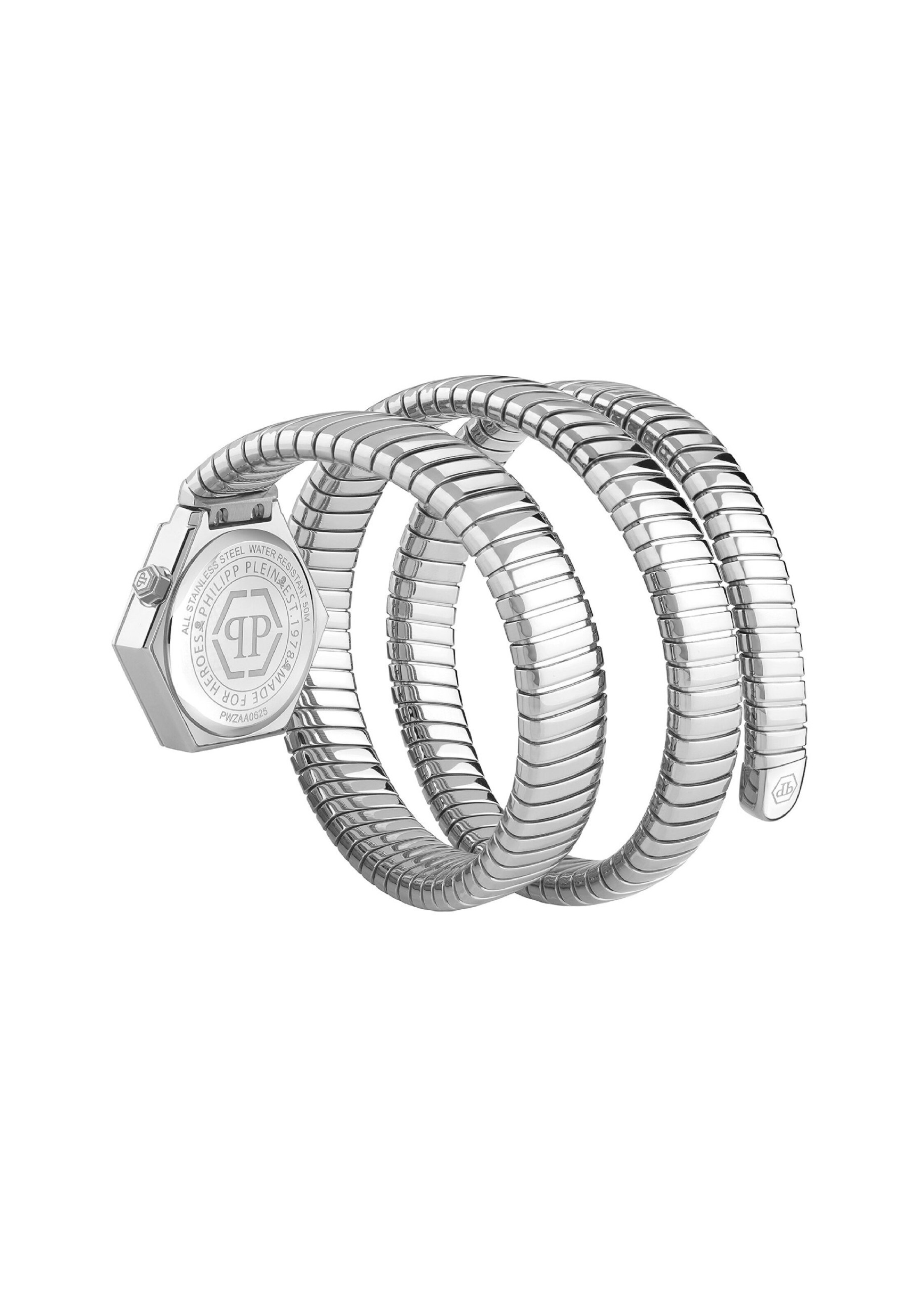 Montre à affichage analogique 'Snake Hexagon' Philipp Plein Watches en argent