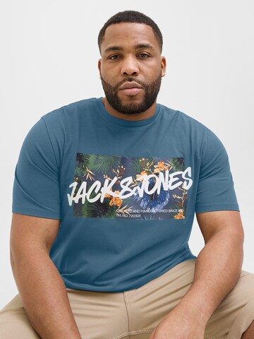 Jack & Jones Plus - Camiseta 'JJHAWAII' en azul