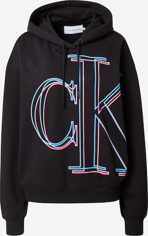 Calvin Klein Jeans Sweatshirt in Schwarz: predná strana