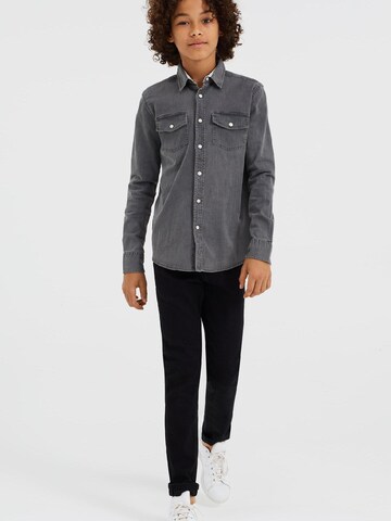 WE Fashion Slim fit Button up shirt in Grey