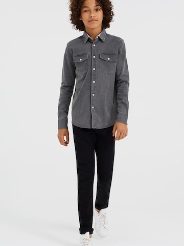 WE Fashion Slim fit Button Up Shirt in Grey