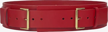 Haute Cuir Belt 'Double Buckle' in Red: front