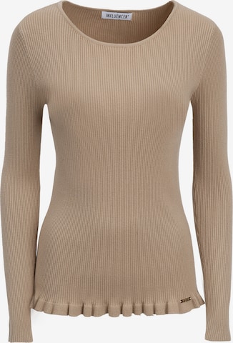 Pull-over Influencer en beige : devant