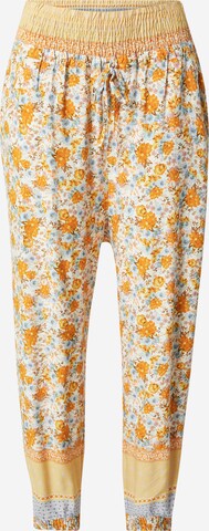 Cream Tapered Pants 'Olina' in Yellow: front