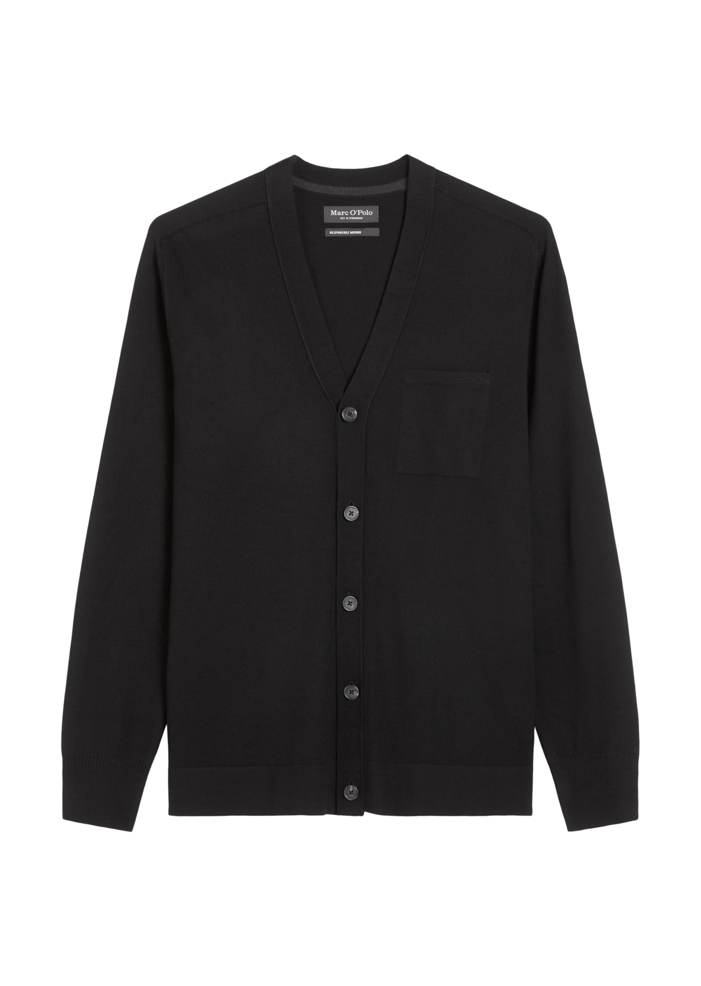 Marc O'Polo Strickjacke in Schwarz: Vorderseite