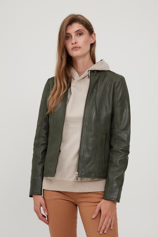 Fransa Between-Season Jacket 'FRBALEATHER' in Green: front