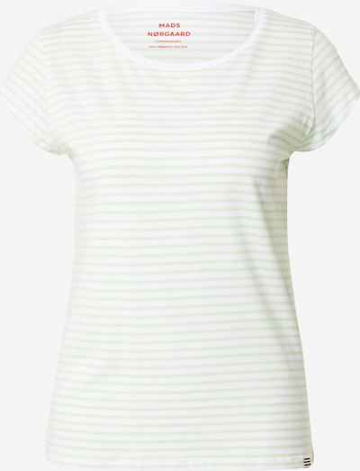 Tricou MADS NORGAARD COPENHAGEN pe verde deschis / alb, Vizualizare produs