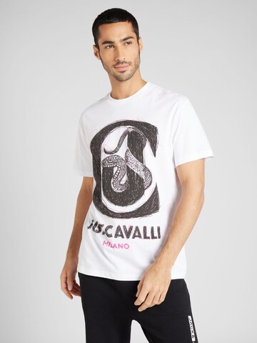 T-Shirt Just Cavalli en blanc : devant