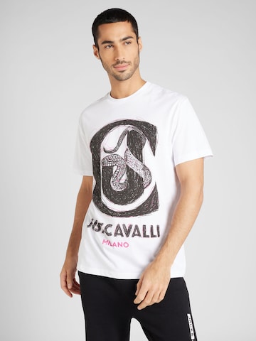 T-Shirt Just Cavalli en blanc : devant