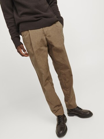 JACK & JONES Tapered Élére vasalt nadrágok - szürke