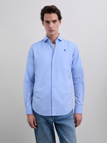 Scalpers Regular fit Πουκάμισο 'Elisee' σε μπλε