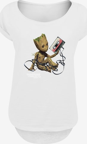 F4NT4STIC Shirt 'Marvel Guardians Of The Galaxy Vol2 Groot Tape' in Wit: voorkant