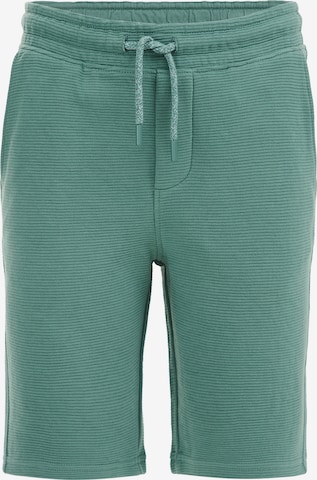 WE Fashion Slimfit Broek in Groen: voorkant