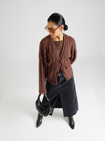 TOPSHOP Knit cardigan in Brown