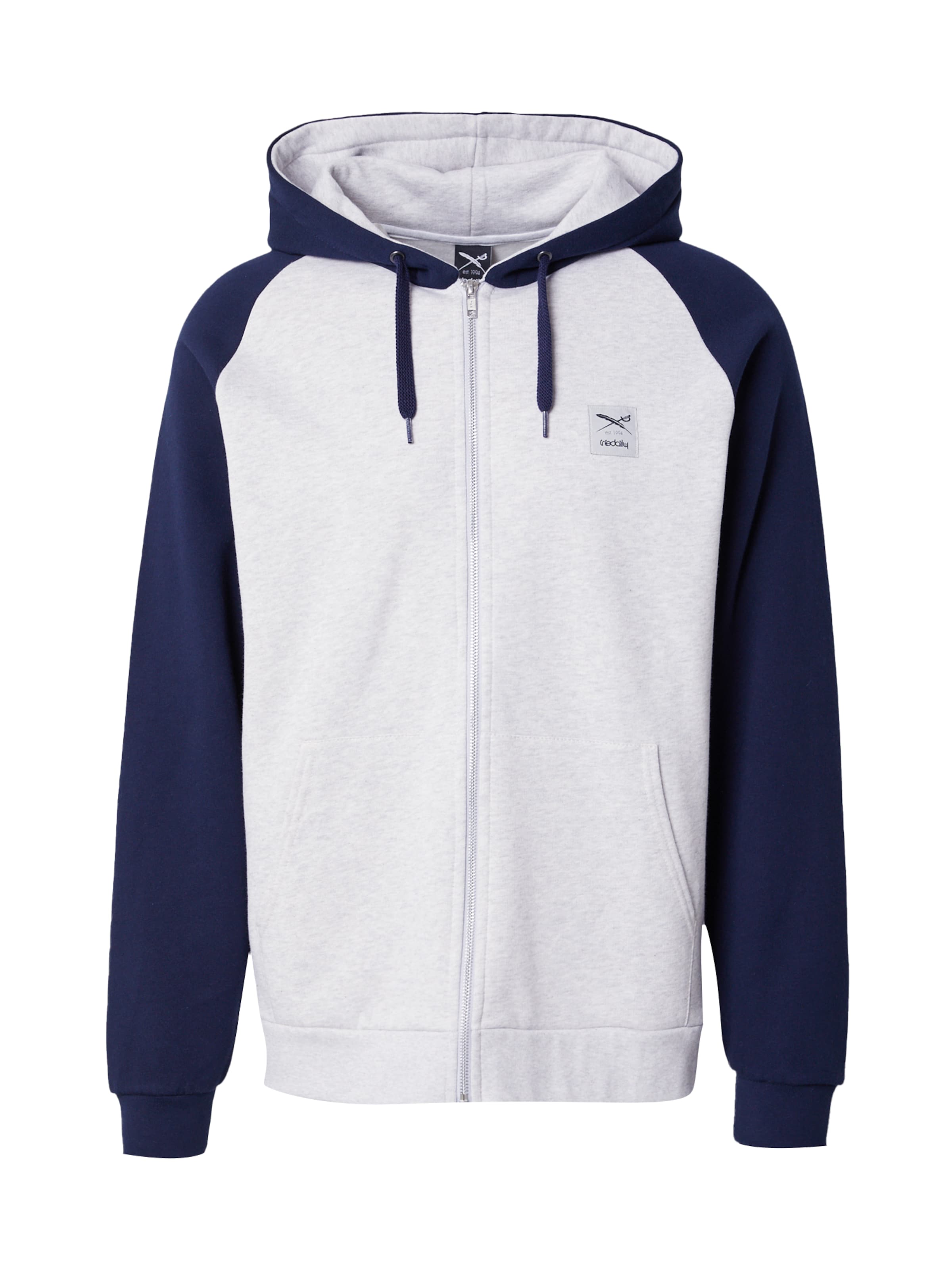 Iriedaily Ζακέτα φούτερ 'De College 2' σε γκρι: μπροστά