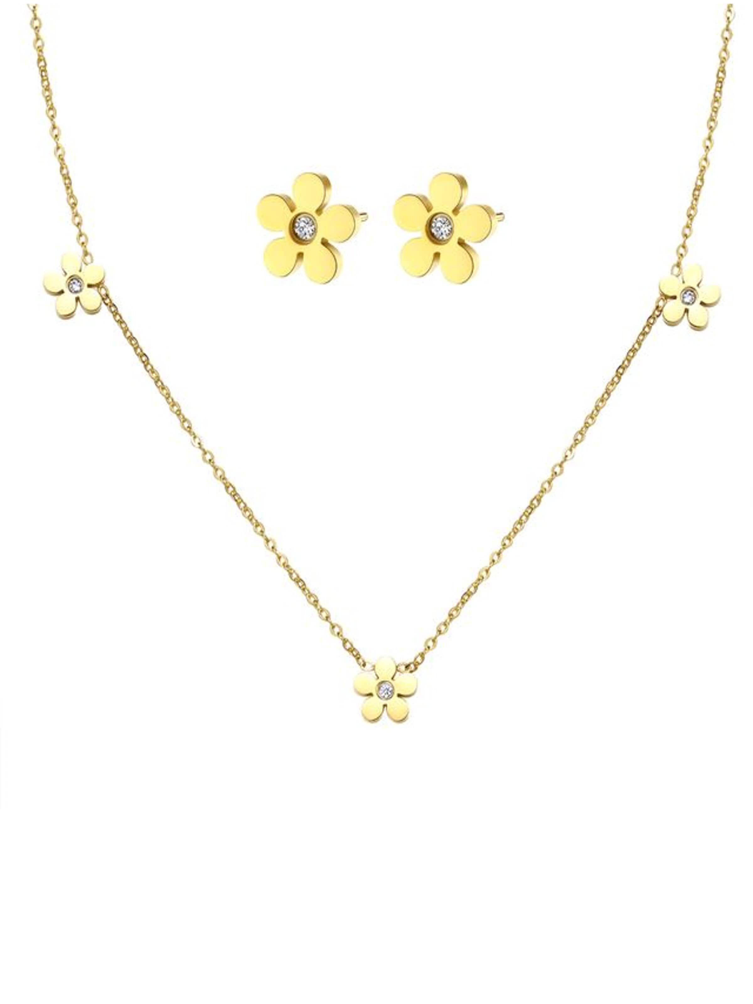 Hey Happiness Sieraden set 'Forget-Me-Not' in Goud: voorkant