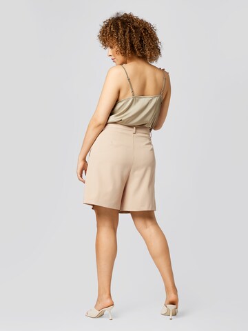 Guido Maria Kretschmer Curvy Wide Leg Shorts 'Fabia' in Beige