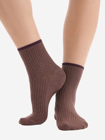 ETAM Socken 'Mindy' in Braun: Vorderseite