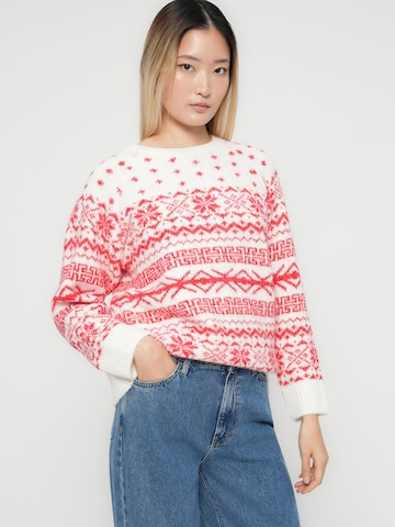 ONLY Pulover 'ONLXMAS NORDIC' | bela barva