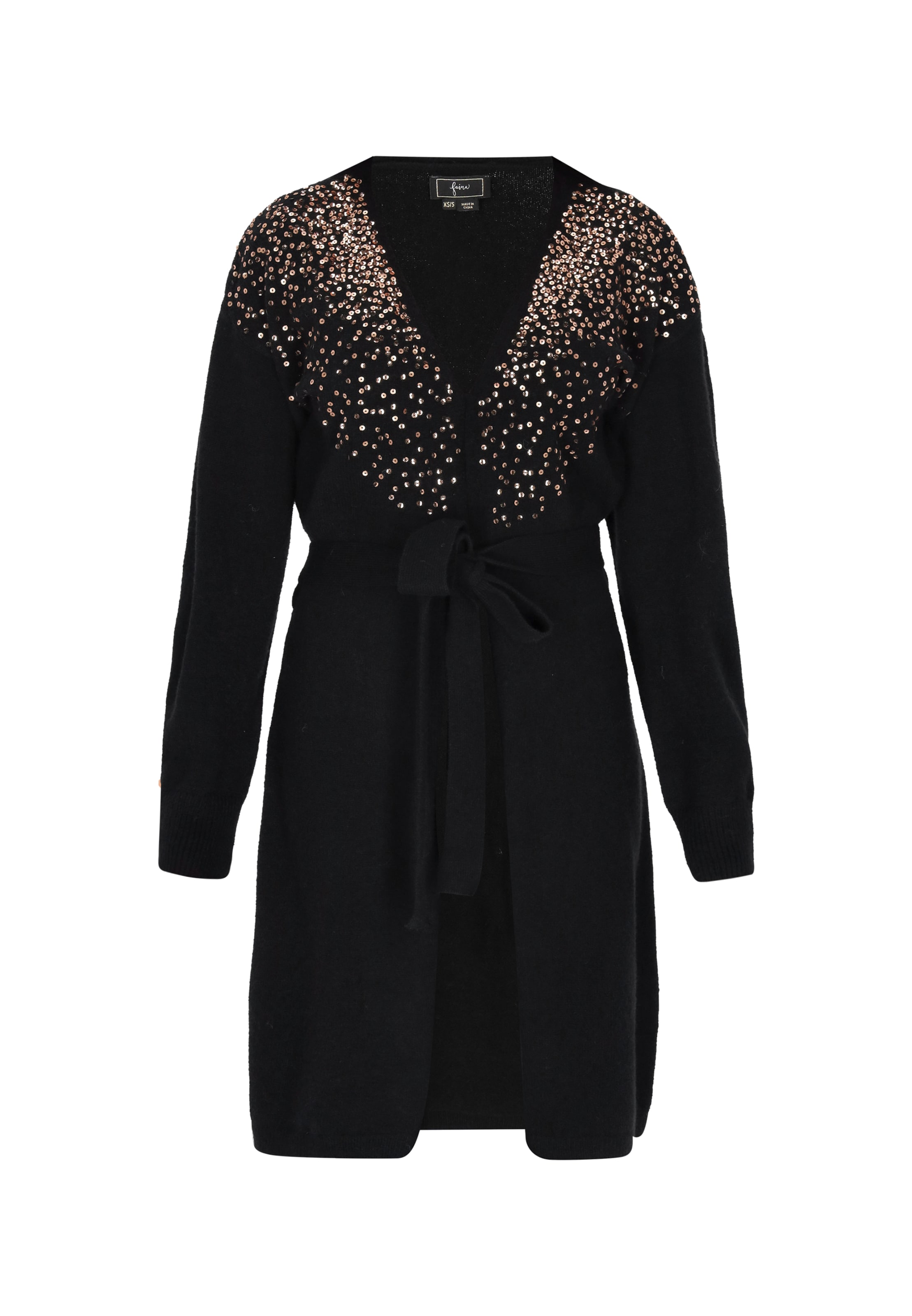 faina - Cárdigan en negro: frente