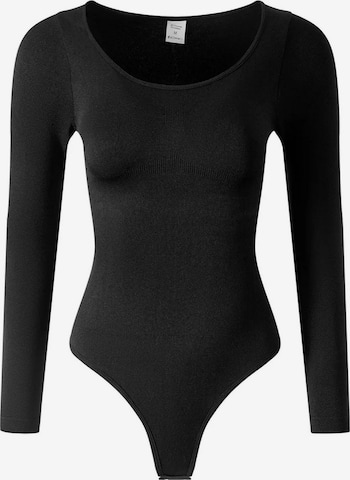 Body modelant 'Body met Lange Mouwen Met String' Shapetape en noir : devant
