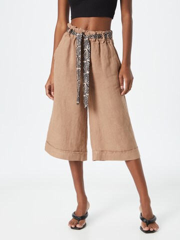 ZABAIONE Wide leg Broek 'Chaila' in Beige: voorkant