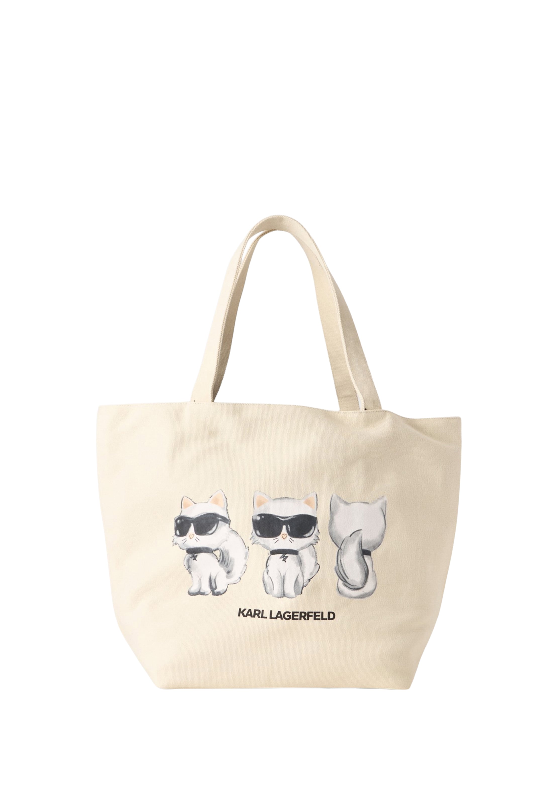 Shopper 'Ikon Choupette' di Karl Lagerfeld in nero: frontale