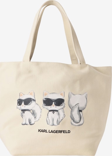 One Size dydžio Pirkinių krepšys 'Ikon Choupette' iš Karl Lagerfeld, spalva – juoda / balta / natūrali balta, Prekių apžvalga